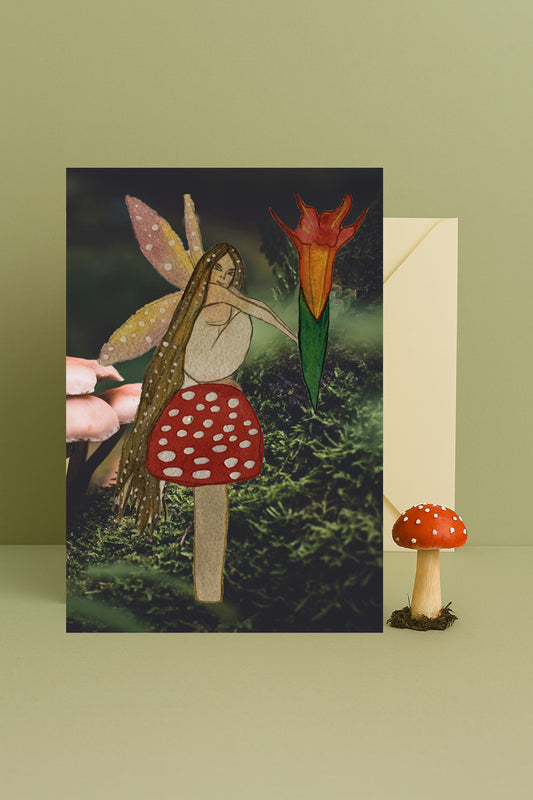 Amanita and Datura fairy greeting card